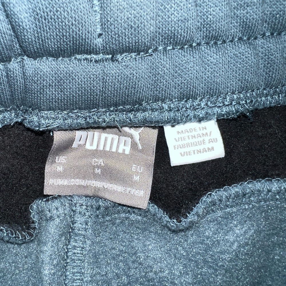 Puma Slate Blue Fleece Pants- Mens Medium Sweatpants- like new - Picture 3 of 5
